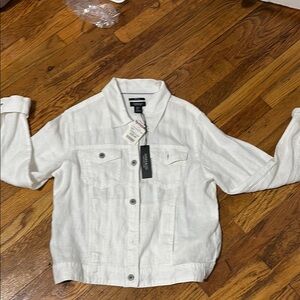 Jones New York Classic White Jean Jacket